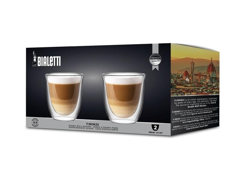 Bialetti Cappuccino Becher Firenze 200 ml, 1 Stück, Transparent