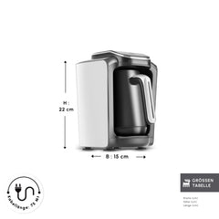 Karaca Hatır Neo Türkische Kaffeemaschine mit Milchfunktion, 735 W, Porcelain White