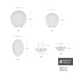 Karaca Artiste Bone China Tafelservice für 6 Personen, 20-teilig