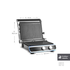 Karaca Nova Grill Kontaktgrill & Sandwich-Toaster mit Timer, 2000 W, Inox