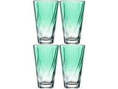 LEONARDO Trinkglas Twist 300 ml, 4 Stück, Türkis