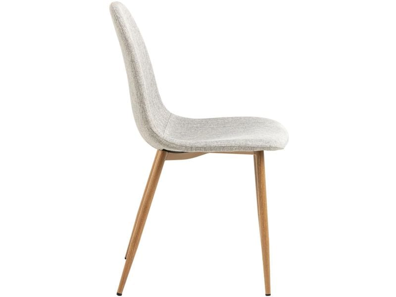 AC Design Stuhl Celia 4 Stück, Hellgrau/Nature