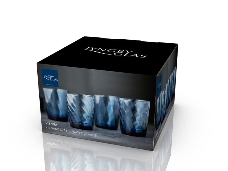 Lyngby Trinkglas Vienna Blau, 4 Stück, 30 cl