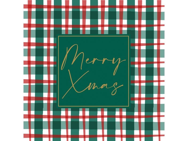 Paper + Design Servietten Xmas check 33 x 33 cm, 20 Stück