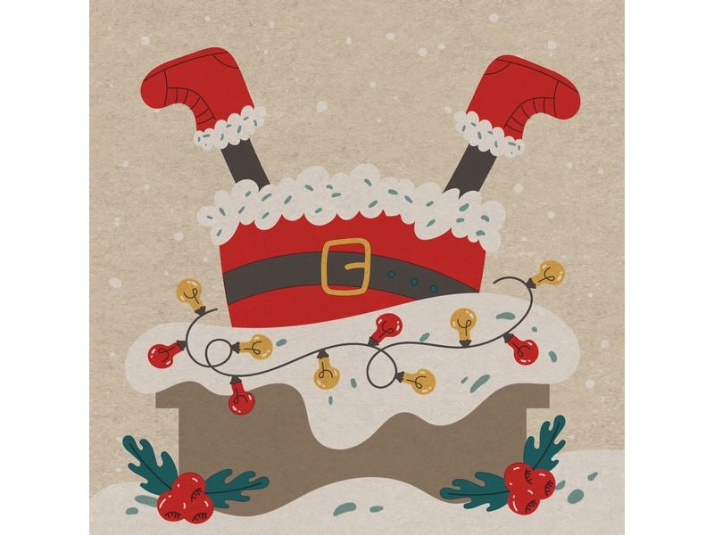 Paper + Design Servietten Chimney Santa 33 x 33 cm, 20 Stück