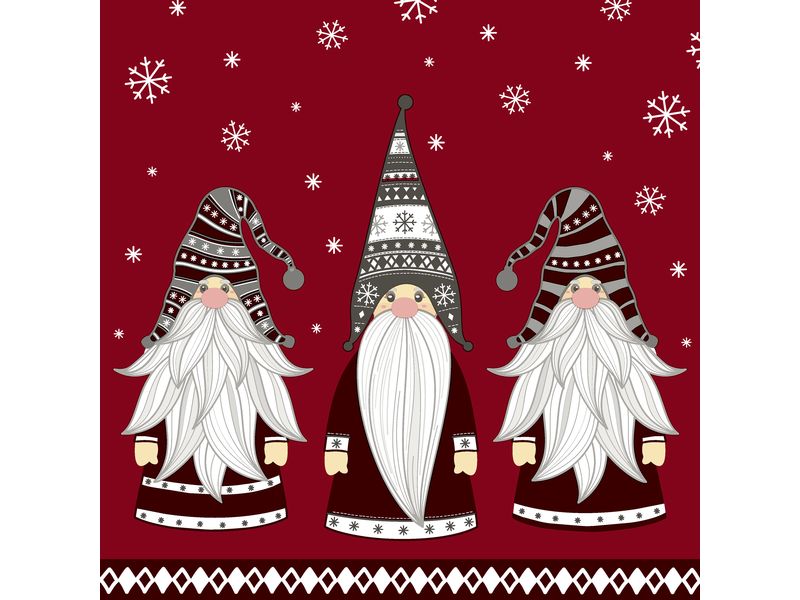 Paper + Design Servietten Gnomes 33 x 33 cm, 20 Stück