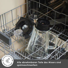Karaca Inox Smoothie Blender mit Glasbehälter, 1,5 Liter, 1000 W