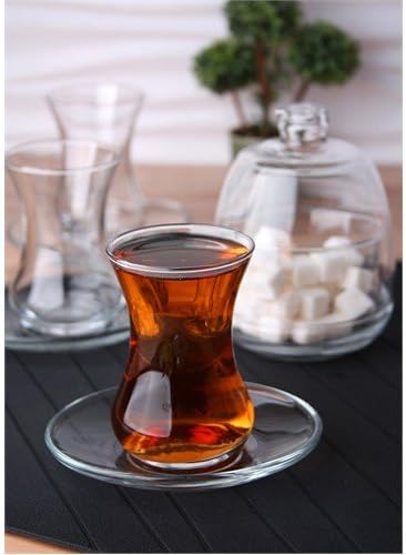 LAV BASAK Teeservice 13 Teilig Türkische Teegläser Tee mit Untertasse