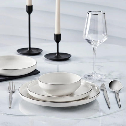 Karaca Streamline New Saturn Platin 24-teiliges Tafelservice, 6 Personen