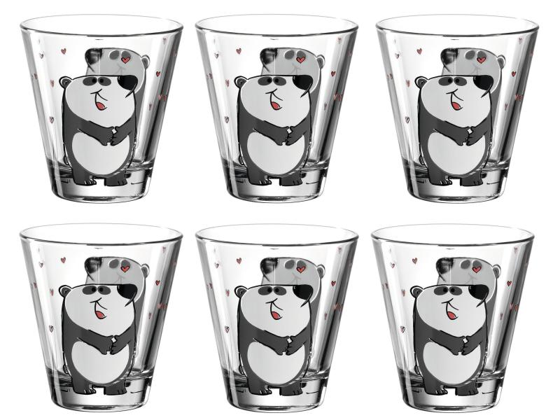Leonardo Kindertrinkglas Bambini Panda, 6-teilig
