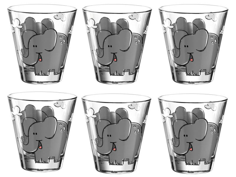 Leonardo Kindertrinkglas Bambini Elefant, 215 ml, 6 Stück