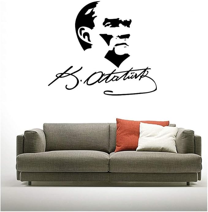 Autocollant mural en velours Ataturk-4 53X46cm