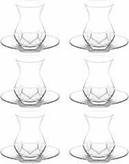 Lav Turkish Tea Glasses Set ALYA 165ml 12-piece (6 person set) 