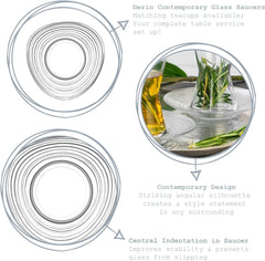 LAV set of 6 saucers made of high-quality glass saucer Cay Tabagi DRN278