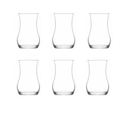 LAV EVA Tea Glasses Set of 6 Tea Glass - 170cc Bardagi Turkish Tea Set Tea Glass Tea Glasses 