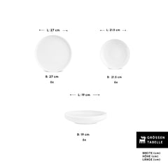 Karaca Stream Bone Felix XL Tafelservice für 6 Personen, 18-teilig