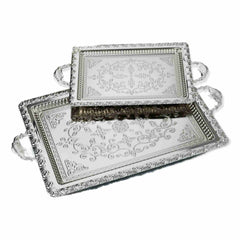 DALGIC GÜMÜS 2210SET2 – 2-teiliges rechteckiges Metallserviertablett