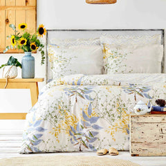 Karaca Clarinda Bettwäsche-Set für Doppelbett Beige aus 100 % Baumwolle mit Spannbettlaken