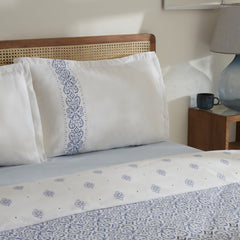 Karaca Marino Bettwäsche-Set für Doppelbett Blau aus 100 % Baumwolle
