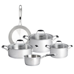 Jumbo New Stella Edelstahl Induktions-Kochgeschirr-Set Silber, 8-teilig