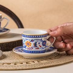 Karaca Linden Kaffeetassen-Set für 2 Personen – 4-teilig, 80 ml