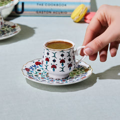 Karaca Ebruli Espressotassen-Set Mehrfarbig für 6 Personen, 12-teilig, 90 ml