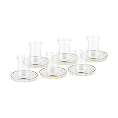 Karaca Nilüfer – 12-teiliges Tee-Set aus Glas für 6 Personen