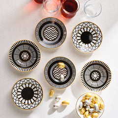 Karaca Helenstik 12-teiliges Teeglas-Set, Schwarz Gold