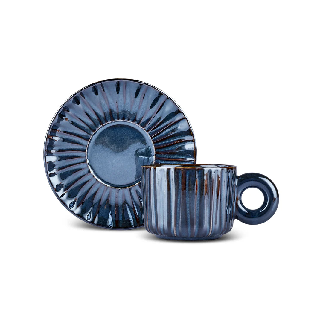 Karaca Arthur Teetassen Set Marineblau, 4-teilig