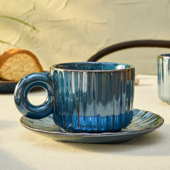 Karaca Arthur Teetassen Set Marineblau, 4-teilig