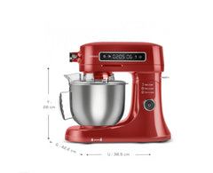 Karaca Pro Artisan Küchenmaschine mit Digitaldisplay Rot, 5 Liter, 1600 W