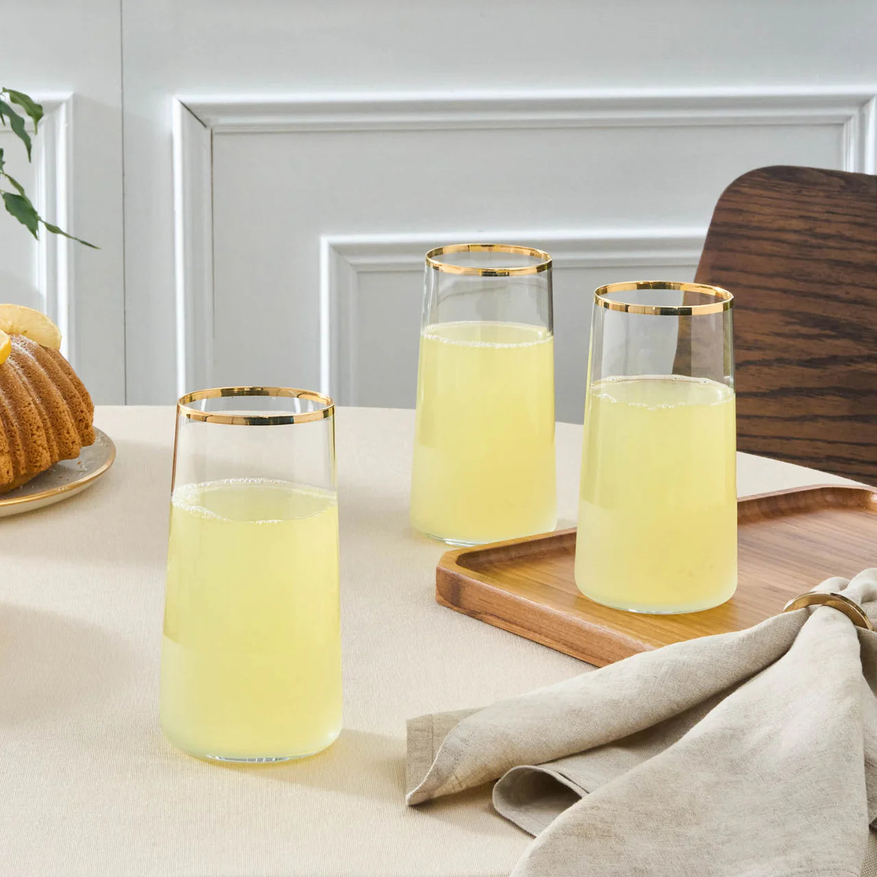 Karaca Jasmine 520 ml 3-teiliges Erfrischungsgetränk-Glas-Set