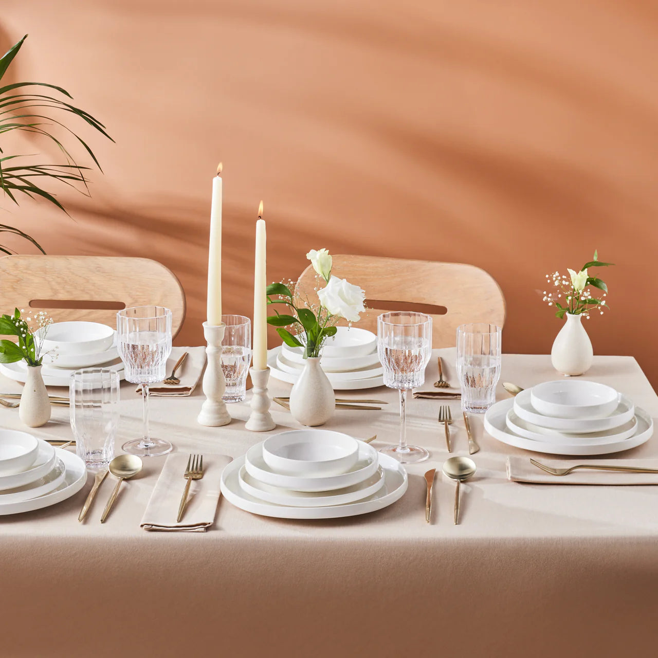 Karaca Streamline New Saturn Weiss 24-teiliges Tafelservice, 6 Personen