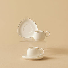 Karaca Streamline Tribe Kaffeetassen-Set – 4-teilig für 2 Personen, 90 ml