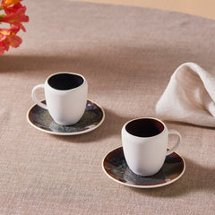 Karaca New White Galactic Espressotassen-Set 100 ml für 1 Person, 2-teilig