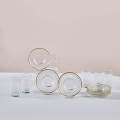 Karaca Juliet Teegläser-Set mit Goldrand für 6 Personen, 12-teilig, 170 ml