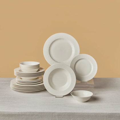 Karaca New Dome Tafelservice für 6 Personen, 24-teilig, Weiss