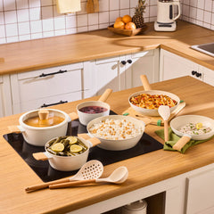 Karaca Swiss Crystal Almond Cream – 12-teiliges Kochgeschirr-Set mit Antihaftbeschichtung