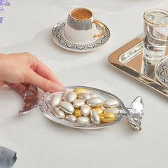 Karaca Candy Dekorativer Servierteller aus Glas, 20,5 × 9,3 cm