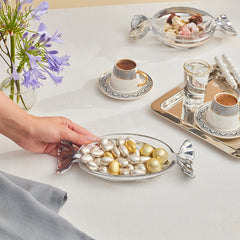 Karaca Candy Dekorativer Servierteller aus Glas, 23,5 × 11,3 cm