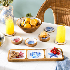 Karaca Home Mango Marin Snackschale aus Mangoholz, 3-teilig, 42 cm