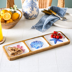 Karaca Home Mango Marin Snackschale aus Mangoholz, 3-teilig, 42 cm