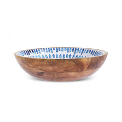 Karaca Home Mango Servierschüssel aus Mangoholz Blau, 30 cm