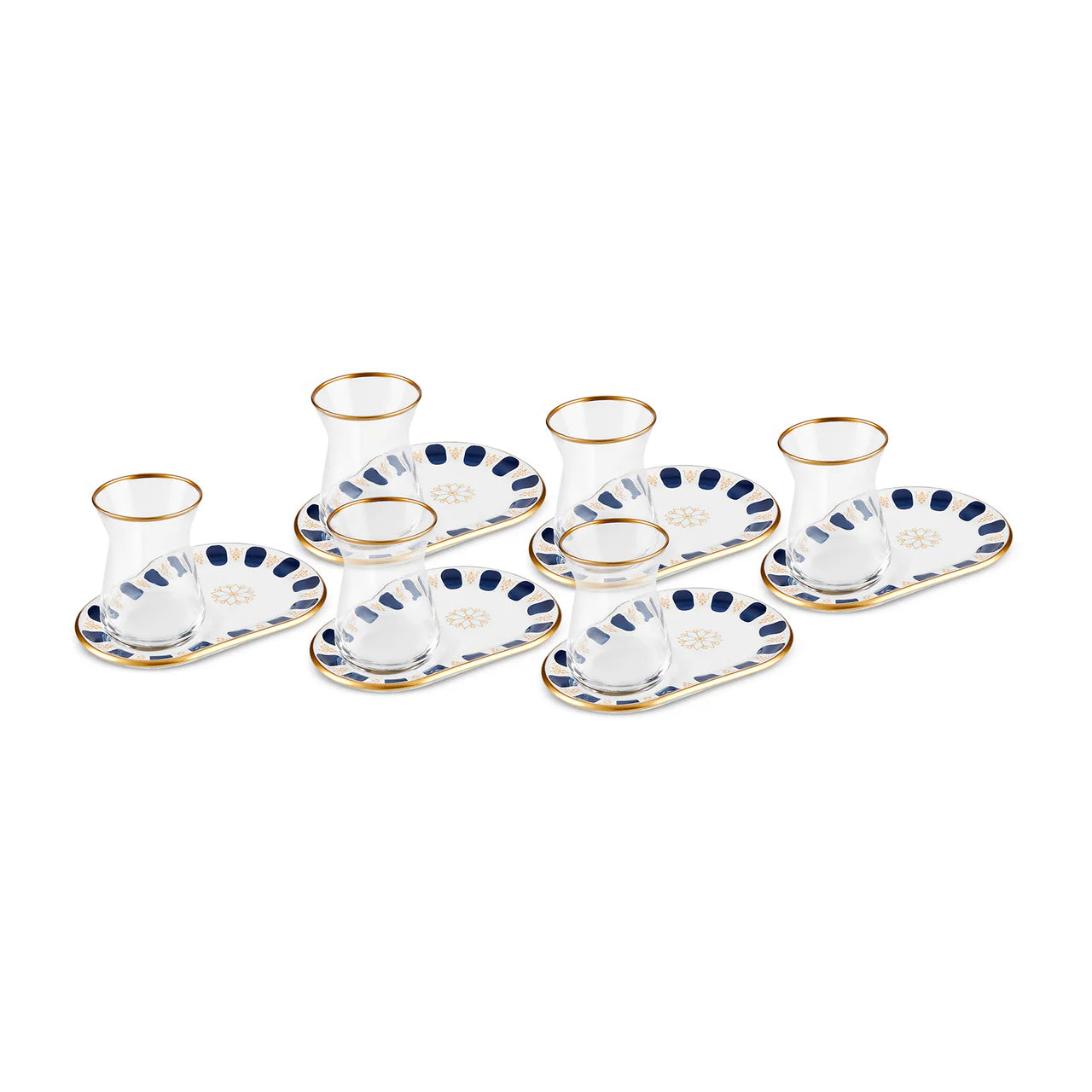 Karaca Belem Marineblau 12-teiliges Teeservice für 6 Personen