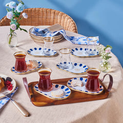 Karaca Belem Marineblau 12-teiliges Teeservice für 6 Personen