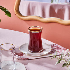 Karaca Fleur Gold 12-teiliges Teeservice für 6 Personen