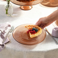 Karaca Juliet Mocha Mousse Kuchen-Set aus Glas für 6 Personen, 7-teilig