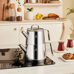 Karaca Steelina Teekannen Set aus Edelstahl, 3-teilig