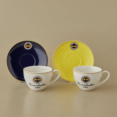 Karaca x Fenerbahçe lizenziertes Teetassen-Set für 2 Personen – 4-teilig, 220 ml