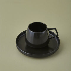 Karaca Streamline Saturn Espressotassen-Set für 2 Personen, 4-teilig, Mattschwarz